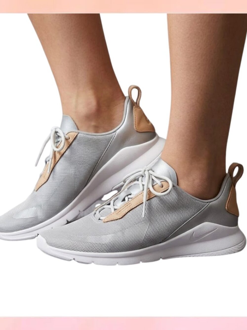 Nike Rivah SE Women's Premium Knit Running/Walking Sneaker Size 9.5 Beige/Tan